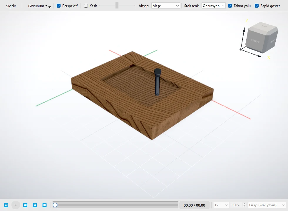 FaberCAM 3D pocket toolpath preview
